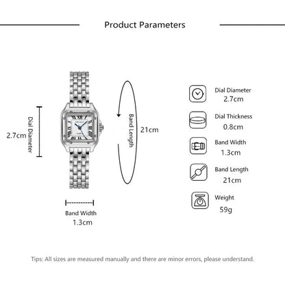 Montre Carrée Femme en Alliage d'Or - Élégance et Précision